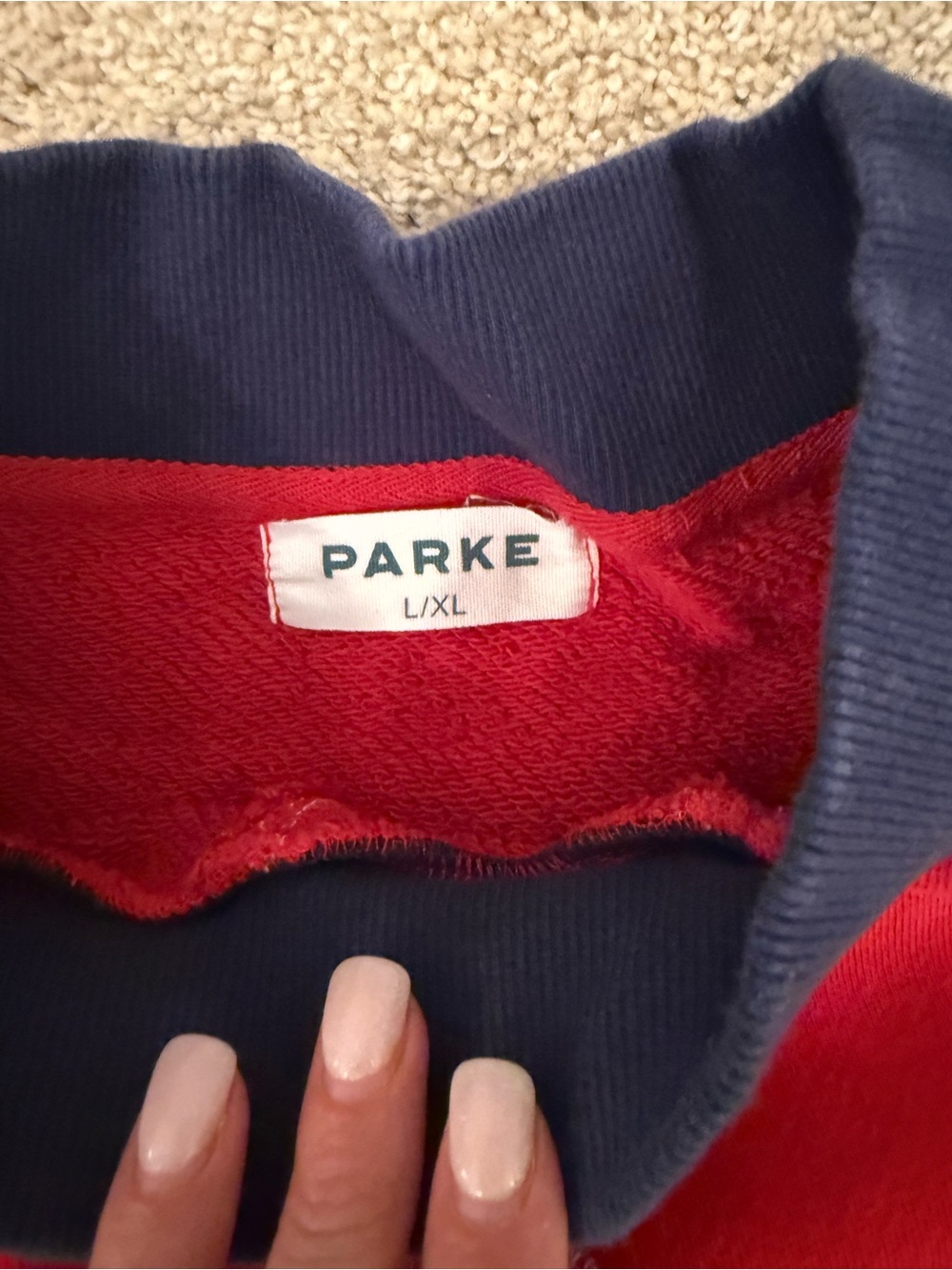 Parke Red/Navy Sweatshirt - Picture 3 of 3